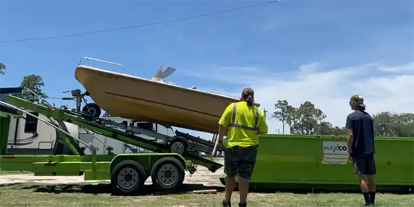 Boat Removal and Disposal by MAXCO Dumpsters in New Port Richey FL
